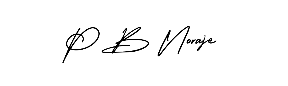 Design your own signature with our free online signature maker. With this signature software, you can create a handwritten (AmerikaSignatureDemo-Regular) signature for name P B Noraje. P B Noraje signature style 3 images and pictures png