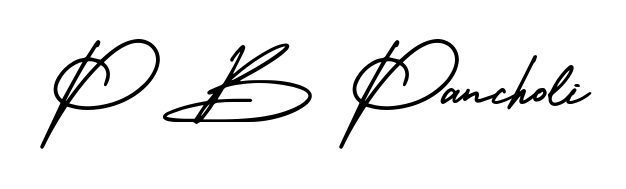 Give your name P B Pancholi an exquisite flair with the AmerikaSignatureDemo-Regular script font. Ideal for contracts, resumes, and formal letterheads. P B Pancholi signature style 3 images and pictures png