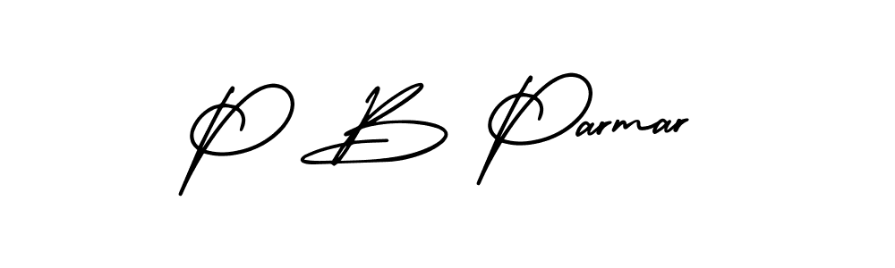 Use a signature maker to create a handwritten signature online. With this signature software, you can design (AmerikaSignatureDemo-Regular) your own signature for name P B Parmar. P B Parmar signature style 3 images and pictures png