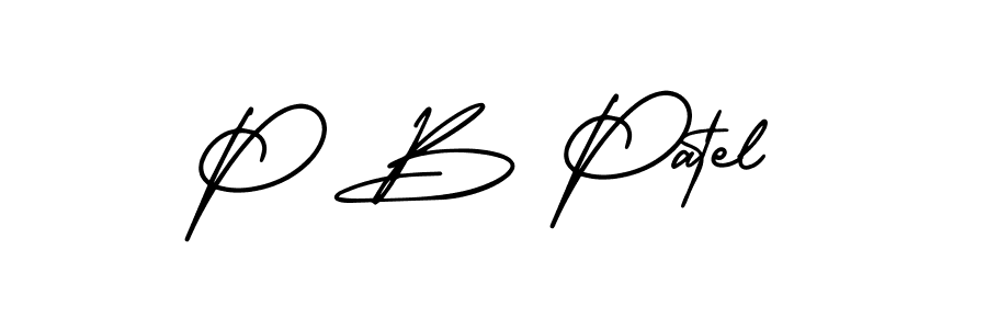 P B Patel stylish signature style. Best Handwritten Sign (AmerikaSignatureDemo-Regular) for my name. Handwritten Signature Collection Ideas for my name P B Patel. P B Patel signature style 3 images and pictures png