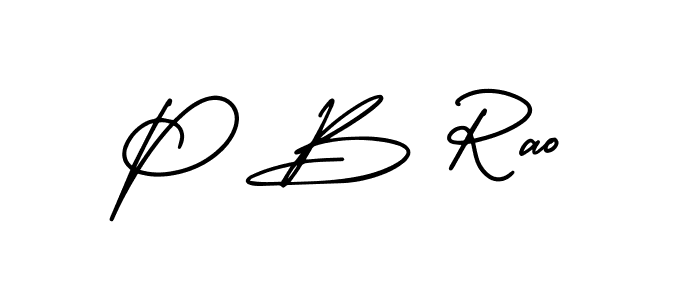 Make a beautiful signature design for name P B Rao. With this signature (AmerikaSignatureDemo-Regular) style, you can create a handwritten signature for free. P B Rao signature style 3 images and pictures png