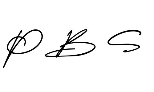 How to make P B S name signature. Use AmerikaSignatureDemo-Regular style for creating short signs online. This is the latest handwritten sign. P B S signature style 3 images and pictures png