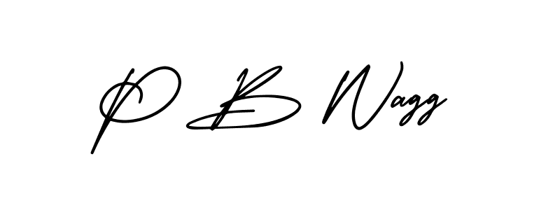 You should practise on your own different ways (AmerikaSignatureDemo-Regular) to write your name (P B Wagg) in signature. don't let someone else do it for you. P B Wagg signature style 3 images and pictures png