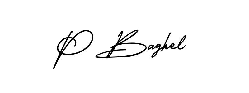 P Baghel stylish signature style. Best Handwritten Sign (AmerikaSignatureDemo-Regular) for my name. Handwritten Signature Collection Ideas for my name P Baghel. P Baghel signature style 3 images and pictures png