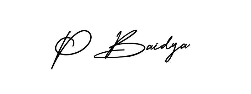 Similarly AmerikaSignatureDemo-Regular is the best handwritten signature design. Signature creator online .You can use it as an online autograph creator for name P Baidya. P Baidya signature style 3 images and pictures png
