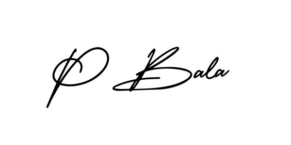 Use a signature maker to create a handwritten signature online. With this signature software, you can design (AmerikaSignatureDemo-Regular) your own signature for name P Bala. P Bala signature style 3 images and pictures png