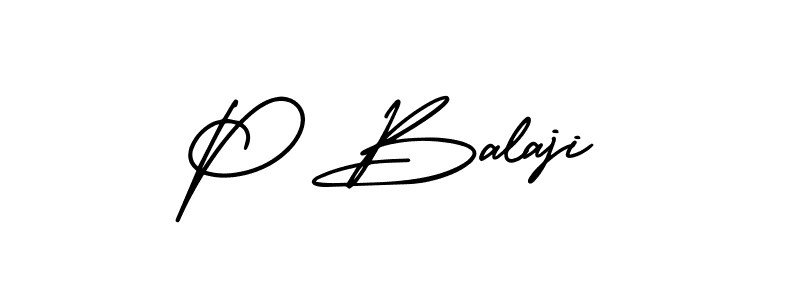 You should practise on your own different ways (AmerikaSignatureDemo-Regular) to write your name (P Balaji) in signature. don't let someone else do it for you. P Balaji signature style 3 images and pictures png