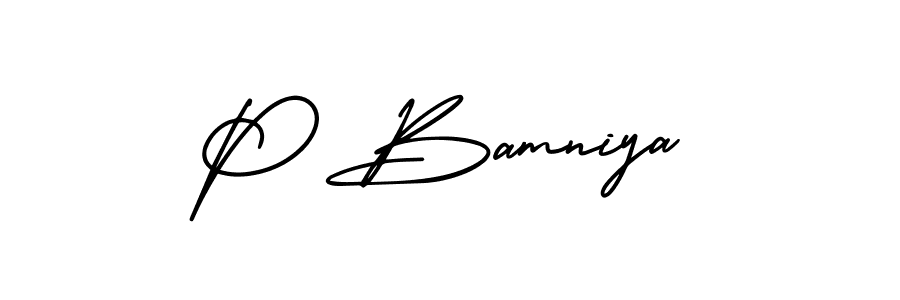 Best and Professional Signature Style for P Bamniya. AmerikaSignatureDemo-Regular Best Signature Style Collection. P Bamniya signature style 3 images and pictures png