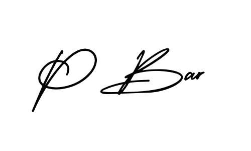 Make a beautiful signature design for name P Bar. With this signature (AmerikaSignatureDemo-Regular) style, you can create a handwritten signature for free. P Bar signature style 3 images and pictures png