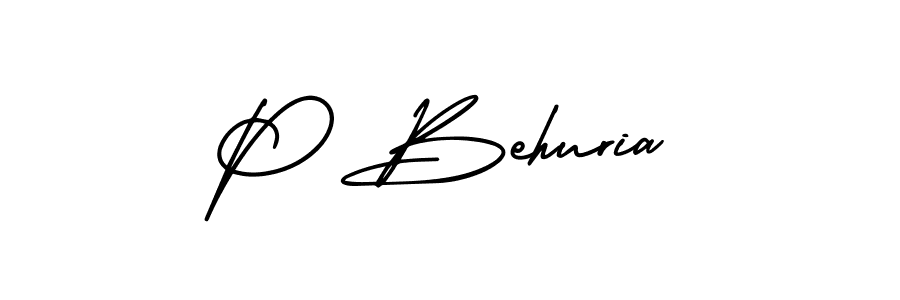 It looks lik you need a new signature style for name P Behuria. Design unique handwritten (AmerikaSignatureDemo-Regular) signature with our free signature maker in just a few clicks. P Behuria signature style 3 images and pictures png