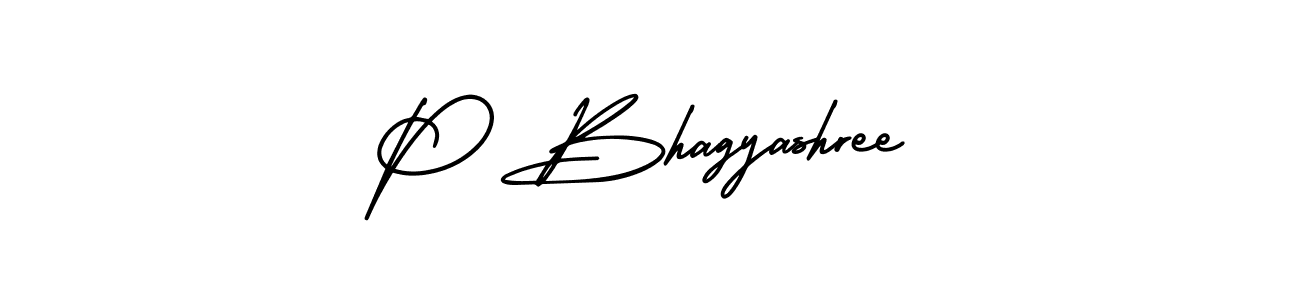 The best way (AmerikaSignatureDemo-Regular) to make a short signature is to pick only two or three words in your name. The name P Bhagyashree include a total of six letters. For converting this name. P Bhagyashree signature style 3 images and pictures png