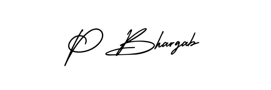 P Bhargab stylish signature style. Best Handwritten Sign (AmerikaSignatureDemo-Regular) for my name. Handwritten Signature Collection Ideas for my name P Bhargab. P Bhargab signature style 3 images and pictures png