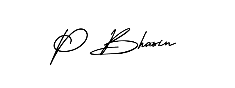 Create a beautiful signature design for name P Bhasin. With this signature (AmerikaSignatureDemo-Regular) fonts, you can make a handwritten signature for free. P Bhasin signature style 3 images and pictures png