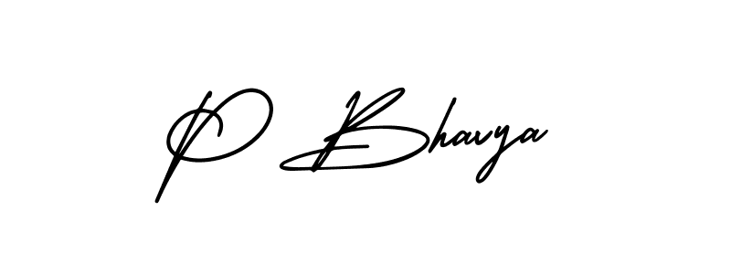 Similarly AmerikaSignatureDemo-Regular is the best handwritten signature design. Signature creator online .You can use it as an online autograph creator for name P Bhavya. P Bhavya signature style 3 images and pictures png