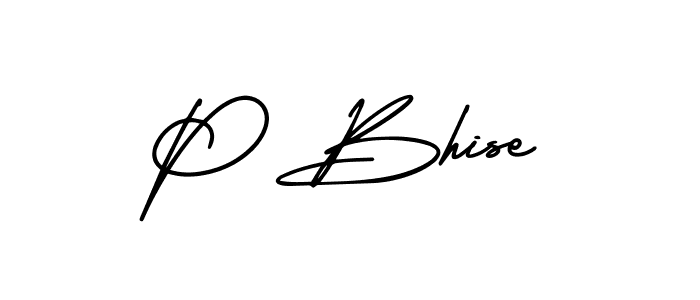 Use a signature maker to create a handwritten signature online. With this signature software, you can design (AmerikaSignatureDemo-Regular) your own signature for name P Bhise. P Bhise signature style 3 images and pictures png