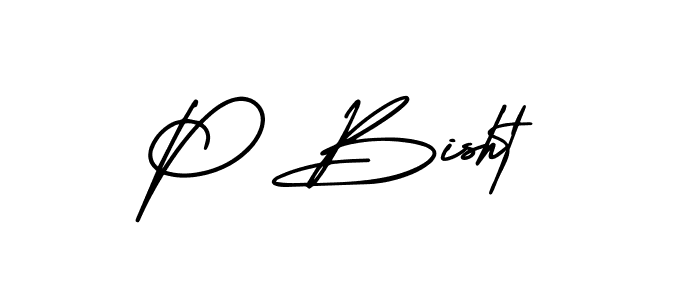 Also we have P Bisht name is the best signature style. Create professional handwritten signature collection using AmerikaSignatureDemo-Regular autograph style. P Bisht signature style 3 images and pictures png