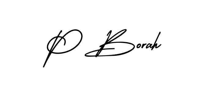 How to Draw P Borah signature style? AmerikaSignatureDemo-Regular is a latest design signature styles for name P Borah. P Borah signature style 3 images and pictures png