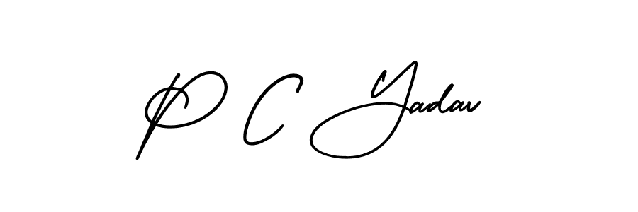 How to Draw P C Yadav signature style? AmerikaSignatureDemo-Regular is a latest design signature styles for name P C Yadav. P C Yadav signature style 3 images and pictures png