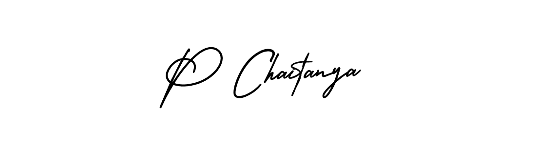 Design your own signature with our free online signature maker. With this signature software, you can create a handwritten (AmerikaSignatureDemo-Regular) signature for name P Chaitanya. P Chaitanya signature style 3 images and pictures png