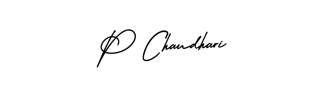 The best way (AmerikaSignatureDemo-Regular) to make a short signature is to pick only two or three words in your name. The name P Chaudhari include a total of six letters. For converting this name. P Chaudhari signature style 3 images and pictures png