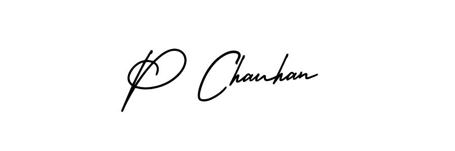 Design your own signature with our free online signature maker. With this signature software, you can create a handwritten (AmerikaSignatureDemo-Regular) signature for name P Chauhan. P Chauhan signature style 3 images and pictures png