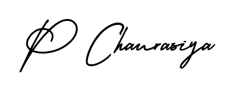 A stylish, flowing autograph style designed for name P Chaurasiya using AmerikaSignatureDemo-Regular typography. Perfect for digital creative projects. P Chaurasiya signature style 3 images and pictures png