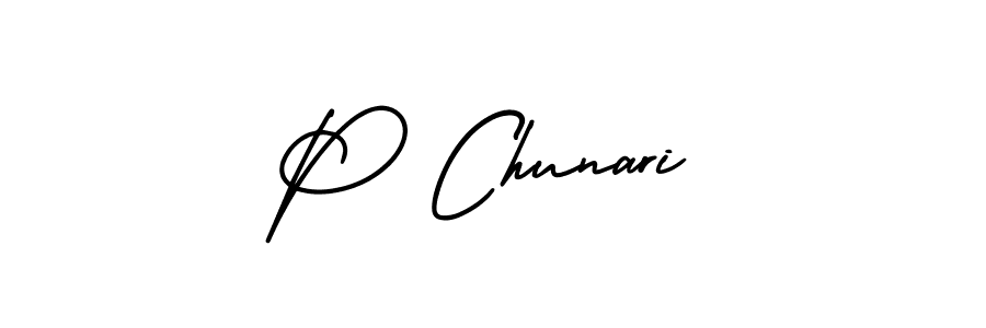 Make a beautiful signature design for name P Chunari. Use this online signature maker to create a handwritten signature for free. P Chunari signature style 3 images and pictures png