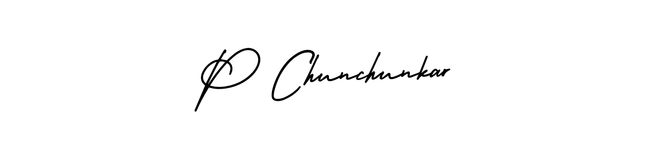 Create a beautiful signature design for name P Chunchunkar. With this signature (AmerikaSignatureDemo-Regular) fonts, you can make a handwritten signature for free. P Chunchunkar signature style 3 images and pictures png