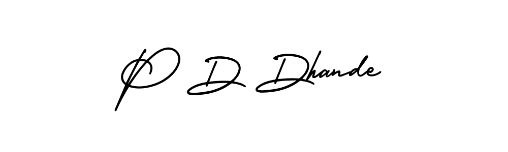 Design your own signature with our free online signature maker. With this signature software, you can create a handwritten (AmerikaSignatureDemo-Regular) signature for name P D Dhande. P D Dhande signature style 3 images and pictures png