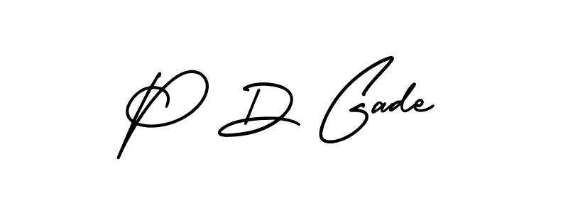 Also You can easily find your signature by using the search form. We will create P D Gade name handwritten signature images for you free of cost using AmerikaSignatureDemo-Regular sign style. P D Gade signature style 3 images and pictures png
