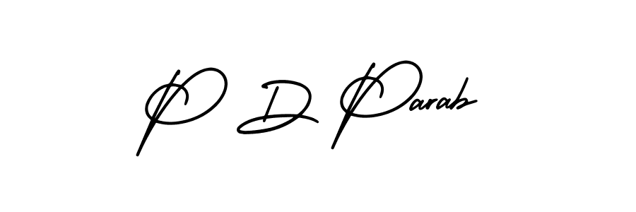 This is the best signature style for the P D Parab name. Also you like these signature font (AmerikaSignatureDemo-Regular). Mix name signature. P D Parab signature style 3 images and pictures png