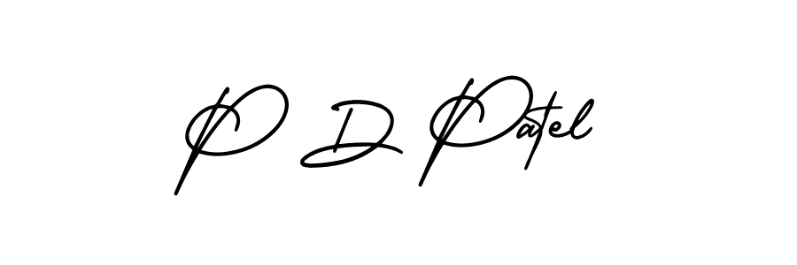 This is the best signature style for the P D Patel name. Also you like these signature font (AmerikaSignatureDemo-Regular). Mix name signature. P D Patel signature style 3 images and pictures png