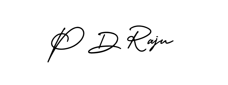 Make a beautiful signature design for name P D Raju. With this signature (AmerikaSignatureDemo-Regular) style, you can create a handwritten signature for free. P D Raju signature style 3 images and pictures png
