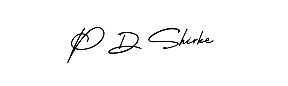 Design your own signature with our free online signature maker. With this signature software, you can create a handwritten (AmerikaSignatureDemo-Regular) signature for name P D Shirke. P D Shirke signature style 3 images and pictures png