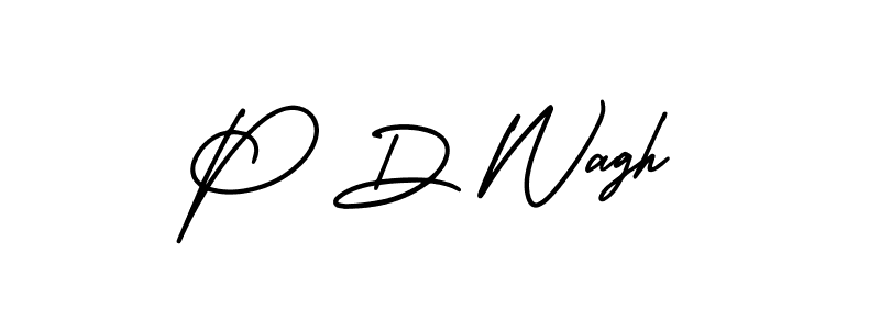 How to Draw P D Wagh signature style? AmerikaSignatureDemo-Regular is a latest design signature styles for name P D Wagh. P D Wagh signature style 3 images and pictures png