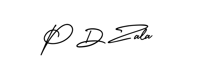 Design your own signature with our free online signature maker. With this signature software, you can create a handwritten (AmerikaSignatureDemo-Regular) signature for name P D Zala. P D Zala signature style 3 images and pictures png
