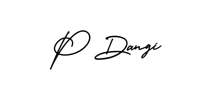 Similarly AmerikaSignatureDemo-Regular is the best handwritten signature design. Signature creator online .You can use it as an online autograph creator for name P Dangi. P Dangi signature style 3 images and pictures png