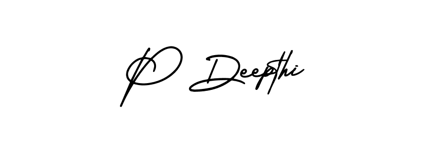 P Deepthi stylish signature style. Best Handwritten Sign (AmerikaSignatureDemo-Regular) for my name. Handwritten Signature Collection Ideas for my name P Deepthi. P Deepthi signature style 3 images and pictures png