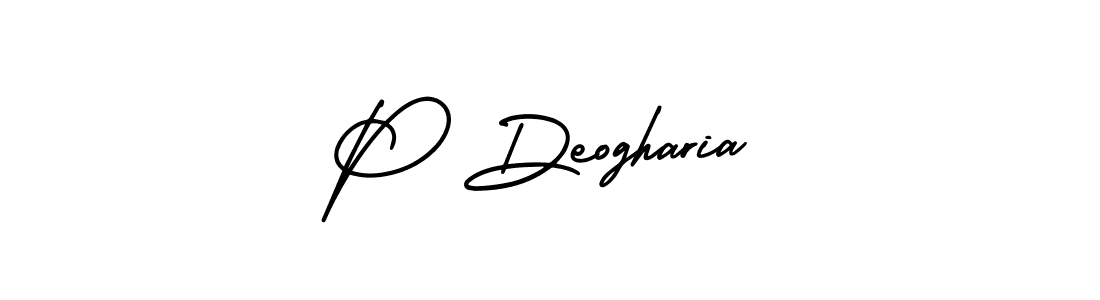 Use a signature maker to create a handwritten signature online. With this signature software, you can design (AmerikaSignatureDemo-Regular) your own signature for name P Deogharia. P Deogharia signature style 3 images and pictures png