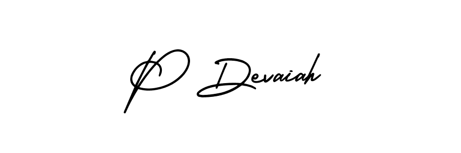 This is the best signature style for the P Devaiah name. Also you like these signature font (AmerikaSignatureDemo-Regular). Mix name signature. P Devaiah signature style 3 images and pictures png