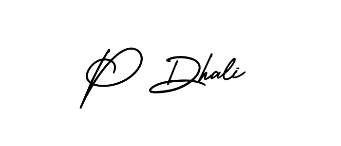 P Dhali stylish signature style. Best Handwritten Sign (AmerikaSignatureDemo-Regular) for my name. Handwritten Signature Collection Ideas for my name P Dhali. P Dhali signature style 3 images and pictures png