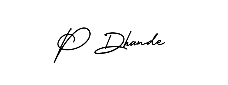 AmerikaSignatureDemo-Regular is a professional signature style that is perfect for those who want to add a touch of class to their signature. It is also a great choice for those who want to make their signature more unique. Get P Dhande name to fancy signature for free. P Dhande signature style 3 images and pictures png