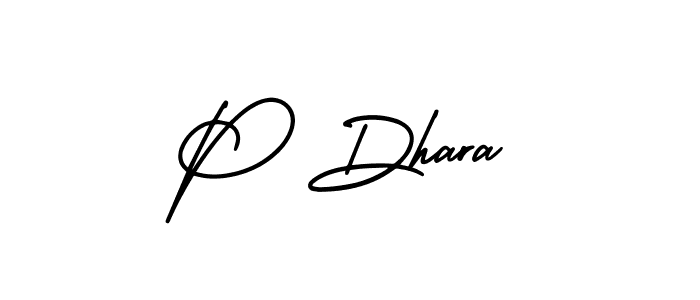 if you are searching for the best signature style for your name P Dhara. so please give up your signature search. here we have designed multiple signature styles  using AmerikaSignatureDemo-Regular. P Dhara signature style 3 images and pictures png