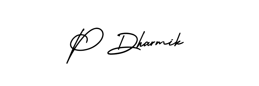 How to make P Dharmik signature? AmerikaSignatureDemo-Regular is a professional autograph style. Create handwritten signature for P Dharmik name. P Dharmik signature style 3 images and pictures png