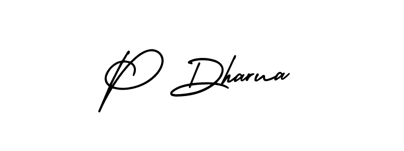 Similarly AmerikaSignatureDemo-Regular is the best handwritten signature design. Signature creator online .You can use it as an online autograph creator for name P Dharua. P Dharua signature style 3 images and pictures png