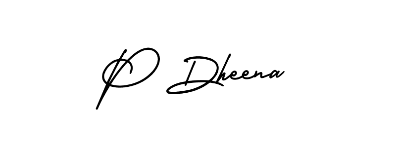 P Dheena stylish signature style. Best Handwritten Sign (AmerikaSignatureDemo-Regular) for my name. Handwritten Signature Collection Ideas for my name P Dheena. P Dheena signature style 3 images and pictures png