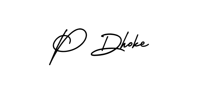 Make a beautiful signature design for name P Dhoke. Use this online signature maker to create a handwritten signature for free. P Dhoke signature style 3 images and pictures png