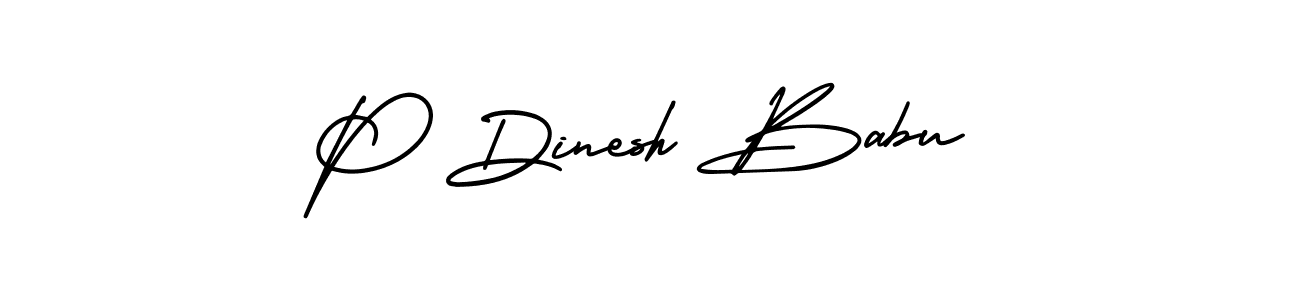 The best way (AmerikaSignatureDemo-Regular) to make a short signature is to pick only two or three words in your name. The name P Dinesh Babu include a total of six letters. For converting this name. P Dinesh Babu signature style 3 images and pictures png