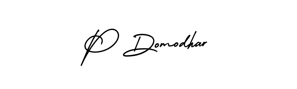 How to make P Domodhar signature? AmerikaSignatureDemo-Regular is a professional autograph style. Create handwritten signature for P Domodhar name. P Domodhar signature style 3 images and pictures png