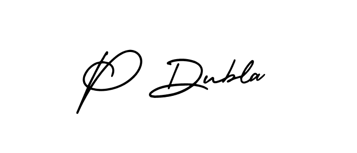 Make a beautiful signature design for name P Dubla. With this signature (AmerikaSignatureDemo-Regular) style, you can create a handwritten signature for free. P Dubla signature style 3 images and pictures png